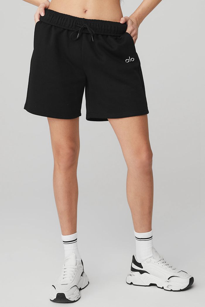 Alo Yoga Accolade Sweat Short Dam Svarta | 3012659-VJ