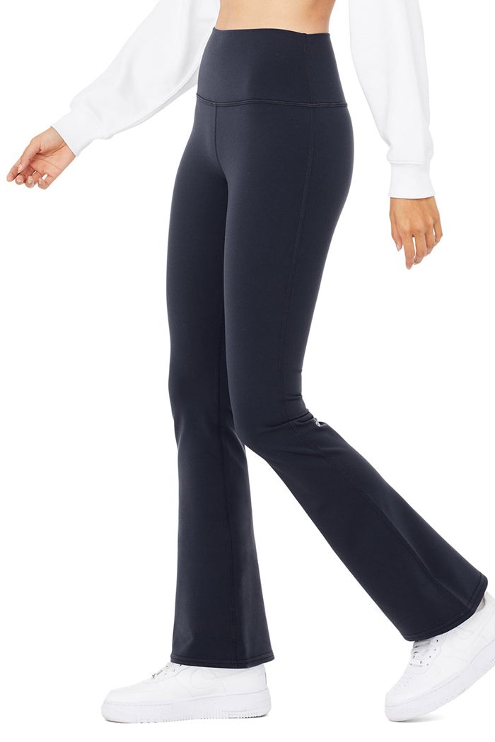 Alo Yoga Airbrush High-Midja 7/8 Bootcut Leggings Dam Svarta | 1290835-BW