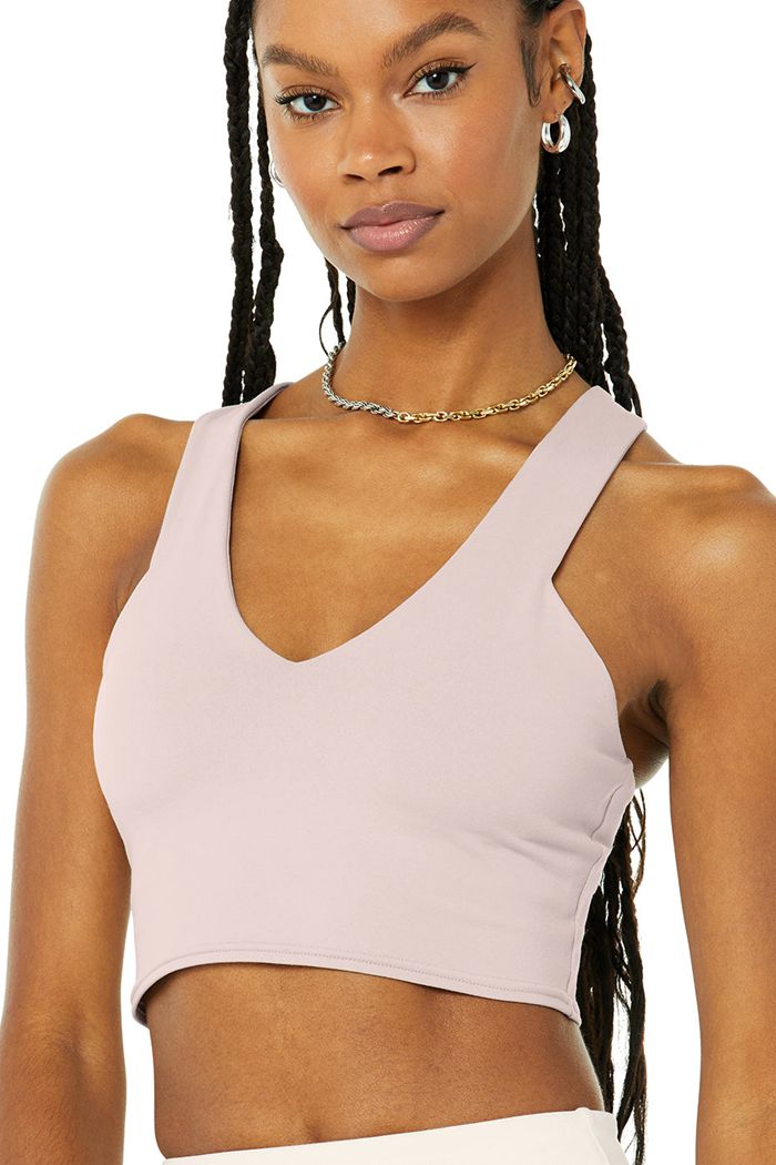 Alo Yoga Airbrush Real Tank Tops Dam Rosa | 6473189-PR