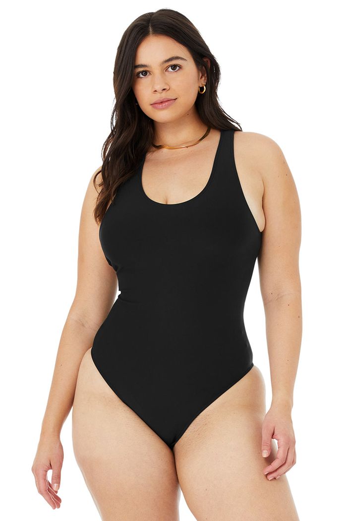 Alo Yoga Airlift Barre Bodysuit Dam Svarta | 1632908-FS