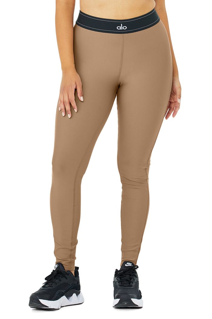 Alo Yoga Airlift High-Midja Suit Up Leggings Dam Bruna | 9657018-TI