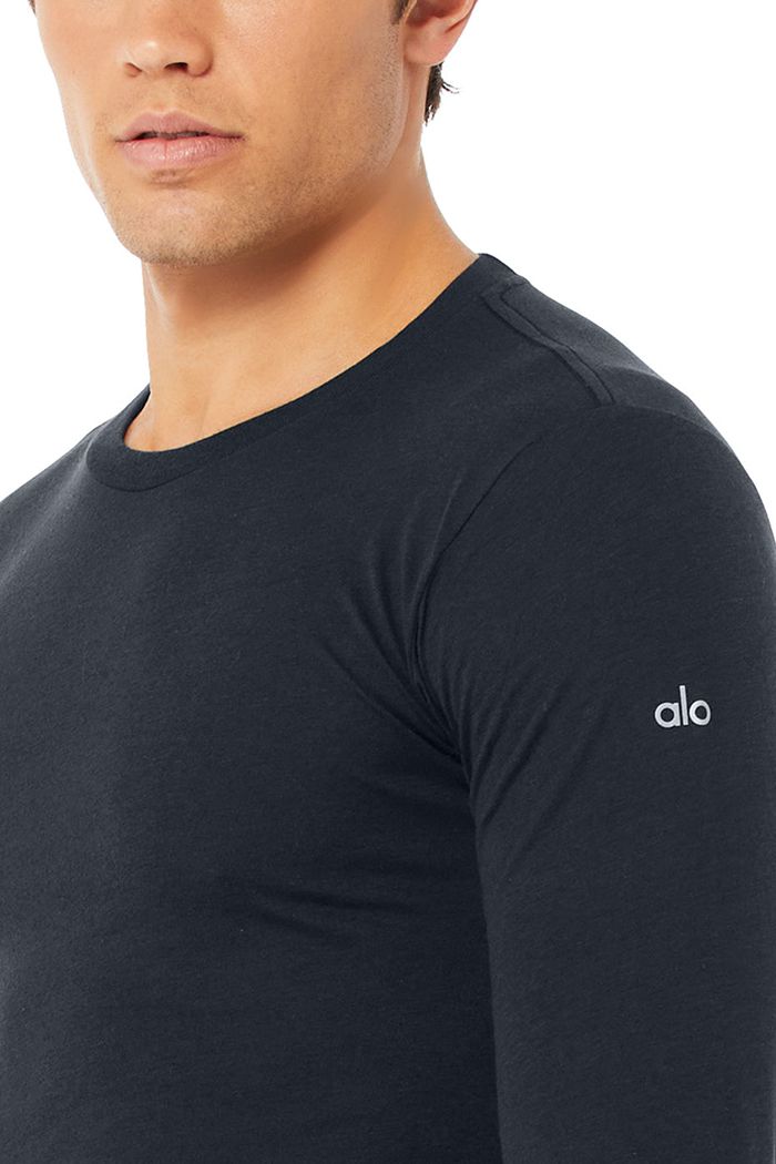 Alo Yoga Airwave Long Sleeve Herr Marinblå | 2830917-SG