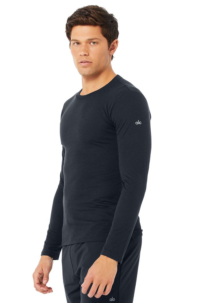 Alo Yoga Airwave Long Sleeve Herr Marinblå | 2830917-SG