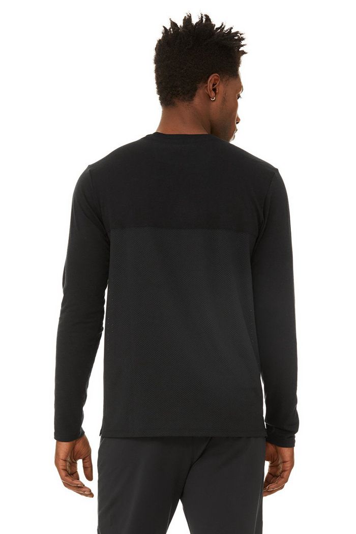 Alo Yoga Airwave Long Sleeve Herr Svarta | 2417698-IO