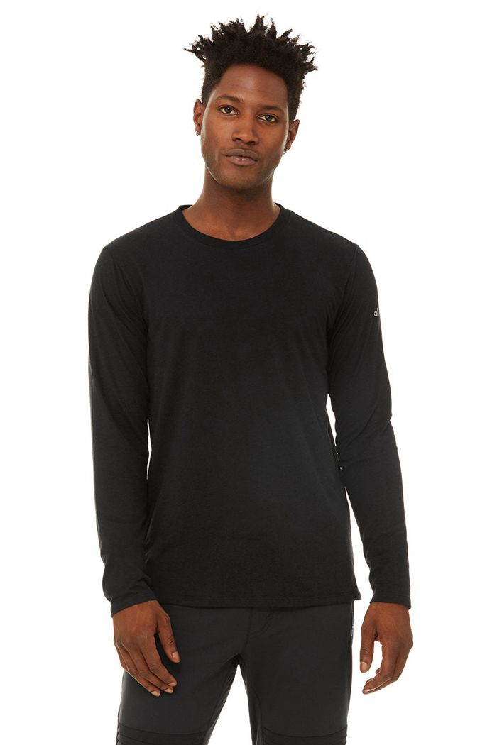 Alo Yoga Airwave Long Sleeve Herr Svarta | 2417698-IO