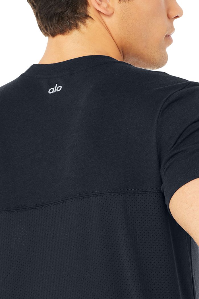 Alo Yoga Airwave Tee Short Sleeve Herr Marinblå | 5268734-HV