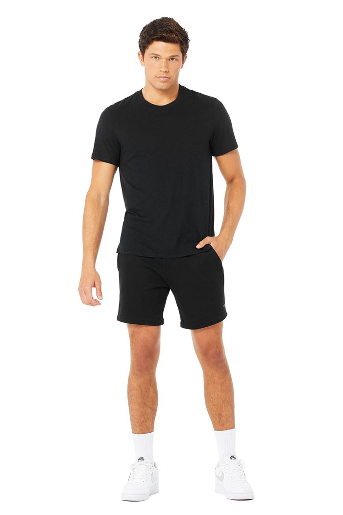 Alo Yoga Airwave Tee Short Sleeve Herr Svarta | 7234086-AS