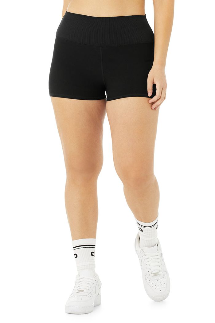 Alo Yoga Alosoft Aura Short Dam Svarta | 2517634-ZR