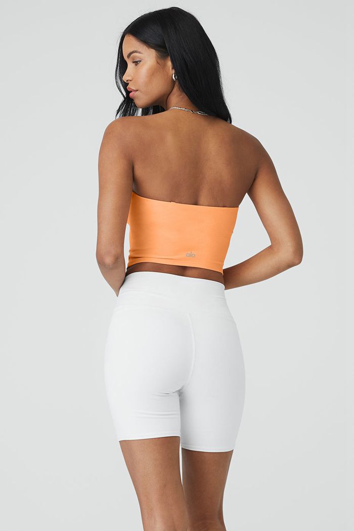 Alo Yoga Alosoft Convertible Sunkissed Bandeau Tank Tops Dam Orange | 0418936-YM