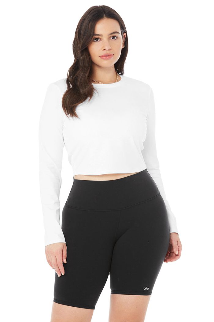 Alo Yoga Alosoft Crop Finesse Long Sleeve Dam Vita | 2407135-SF