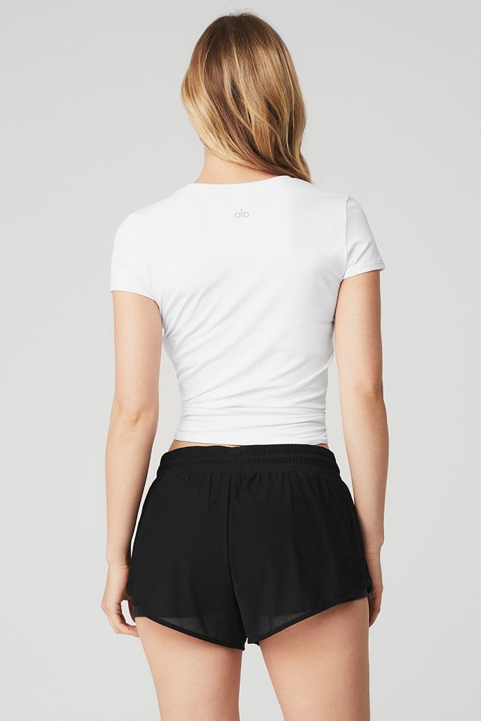 Alo Yoga Alosoft Finesse Tee Short Sleeve Dam Vita | 3027491-KF