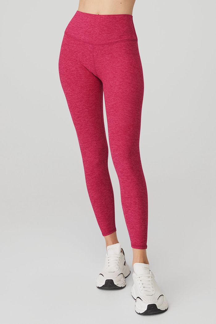 Alo Yoga Alosoft High-Midja 7/8 Highlight Leggings Dam Röda | 2183407-NS