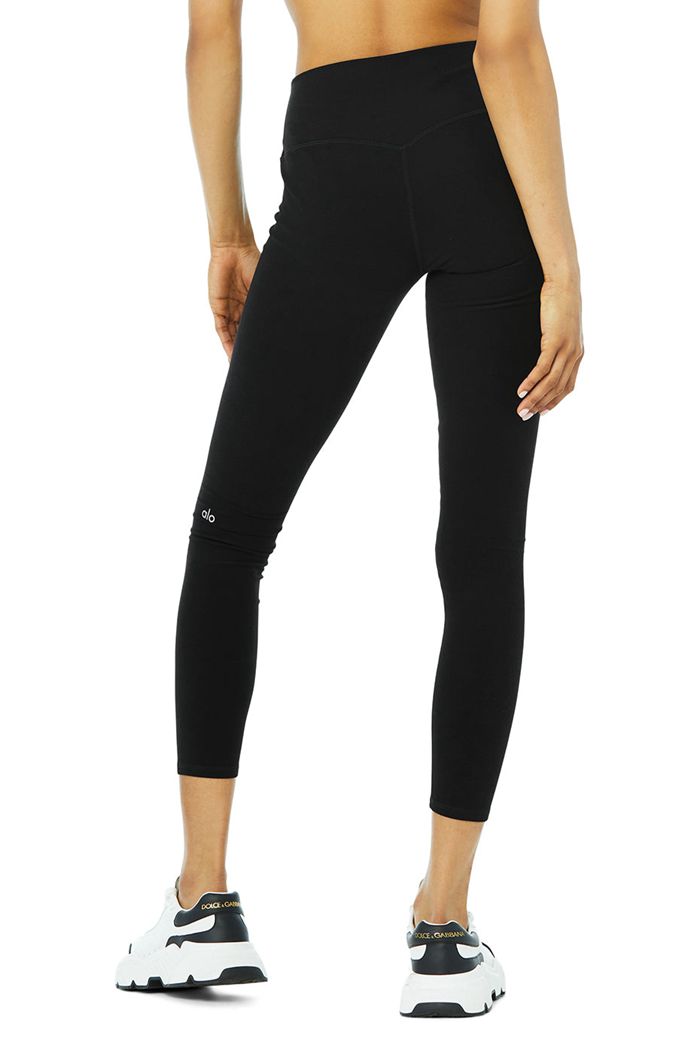 Alo Yoga Alosoft High-Midja 7/8 Highlight Leggings Dam Svarta | 4078136-OS