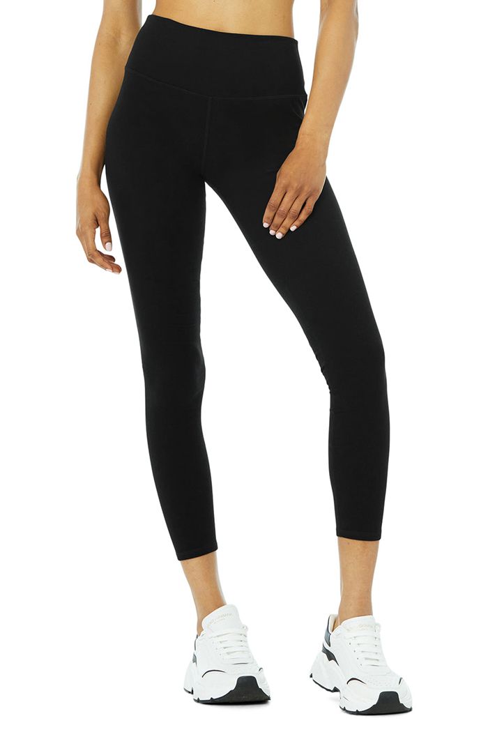 Alo Yoga Alosoft High-Midja 7/8 Highlight Leggings Dam Svarta | 4078136-OS