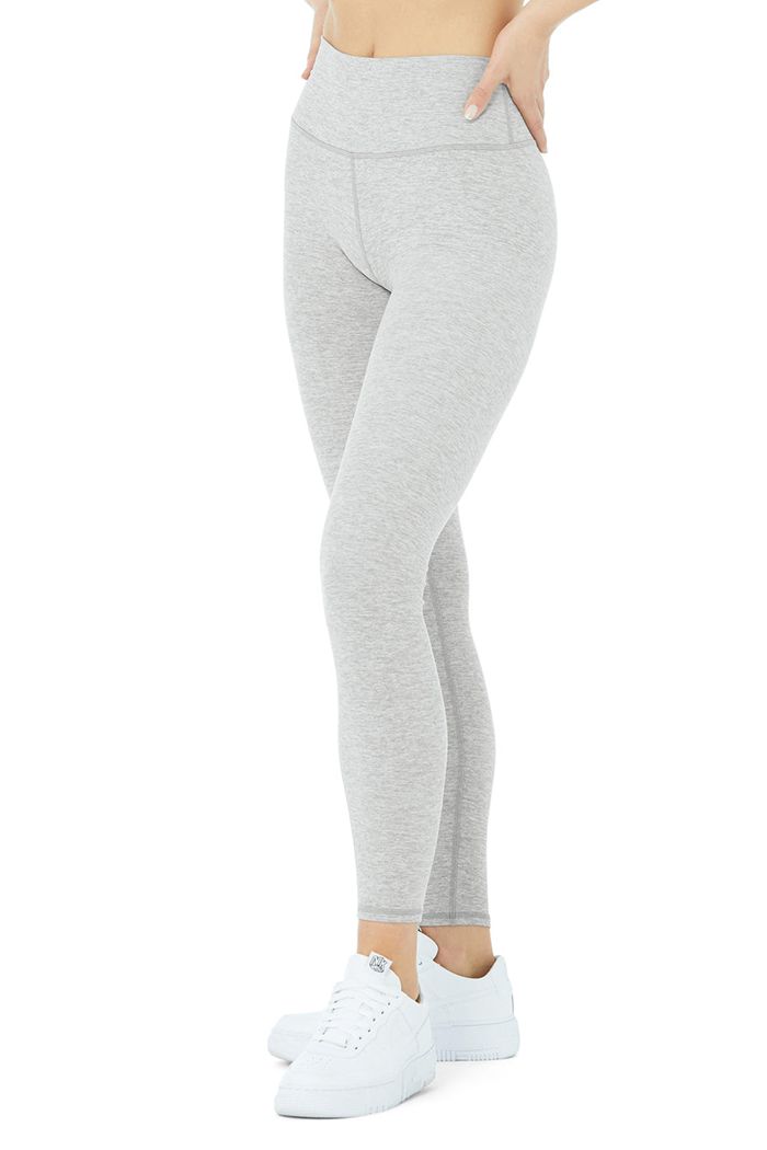 Alo Yoga Alosoft High-Midja 7/8 Highlight Leggings Dam Grå | 8916250-FR