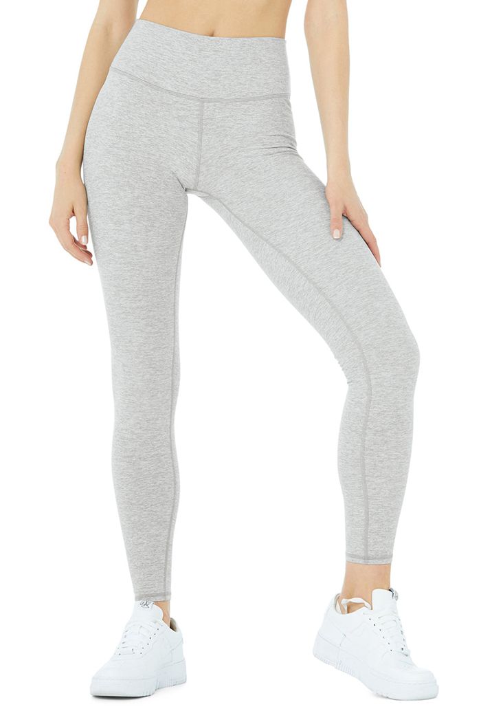 Alo Yoga Alosoft High-Midja 7/8 Highlight Leggings Dam Grå | 8916250-FR