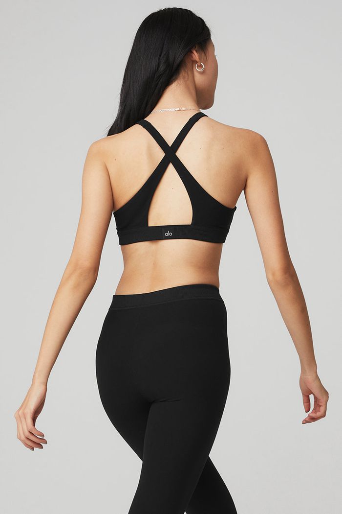 Alo Yoga Alosoft Iconic 90's BH Dam Svarta | 1780692-HI