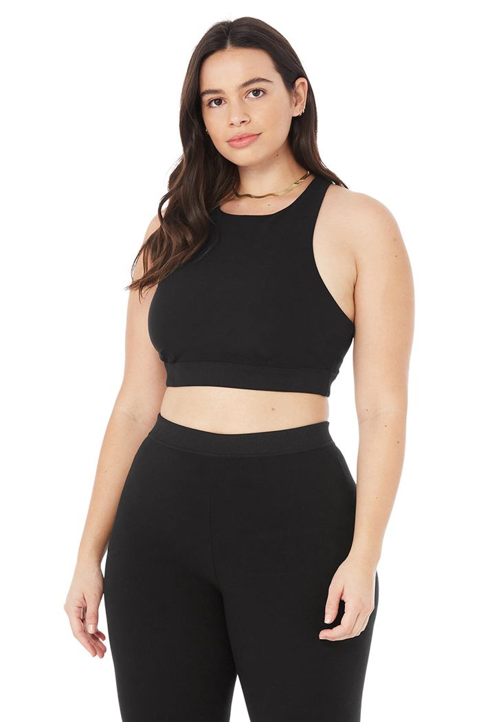 Alo Yoga Alosoft Iconic 90's BH Dam Svarta | 1780692-HI