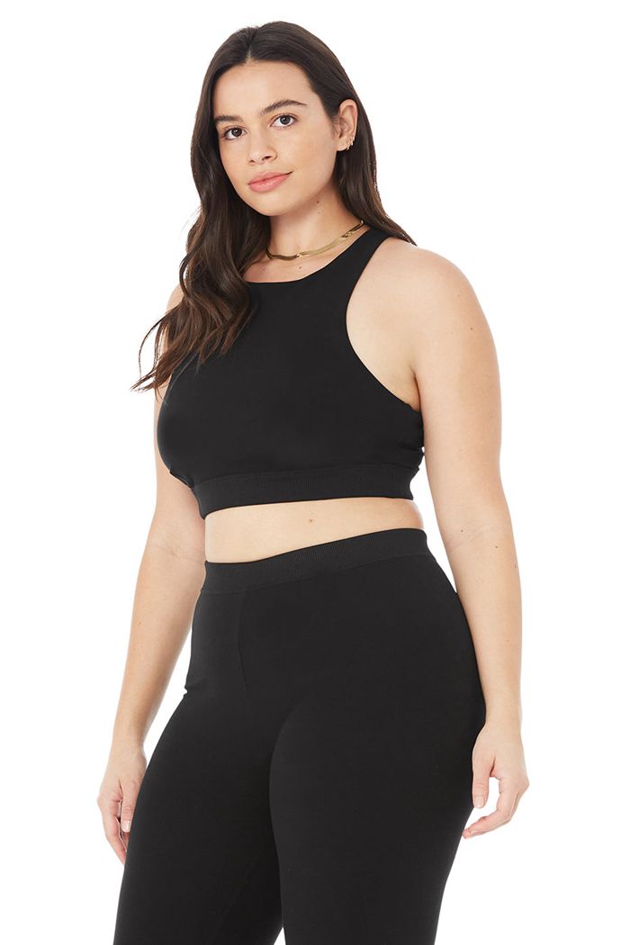 Alo Yoga Alosoft Iconic 90's BH Dam Svarta | 1780692-HI