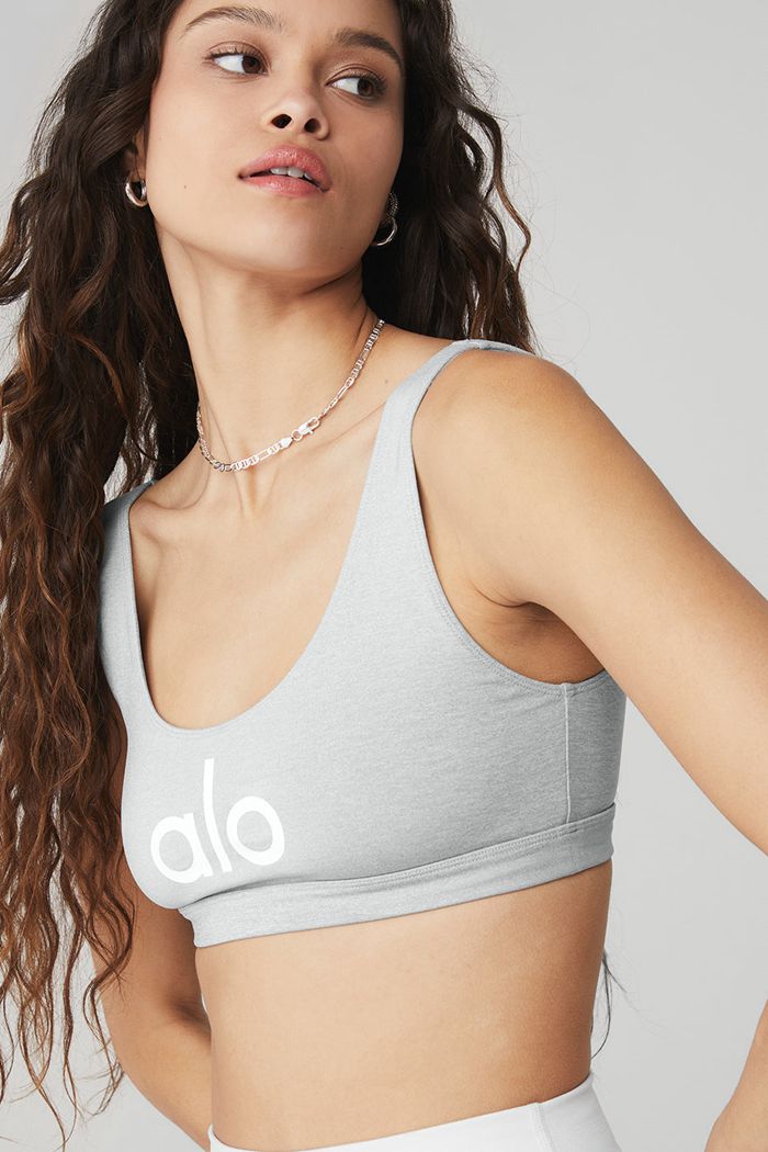 Alo Yoga Ambient Logo BH Dam Grå Vita | 3964258-IG