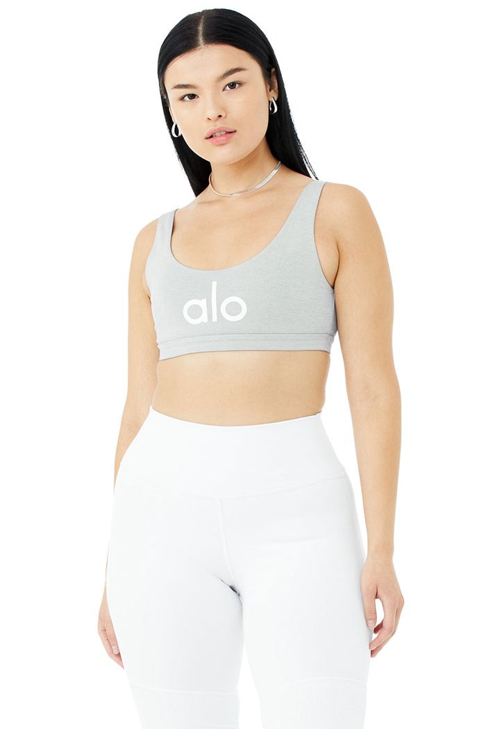 Alo Yoga Ambient Logo BH Dam Grå Vita | 3964258-IG