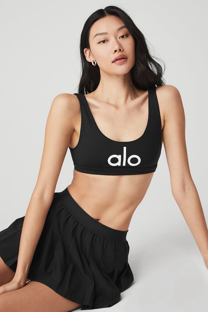 Alo Yoga Ambient Logo BH Dam Svarta Vita | 5960234-TY