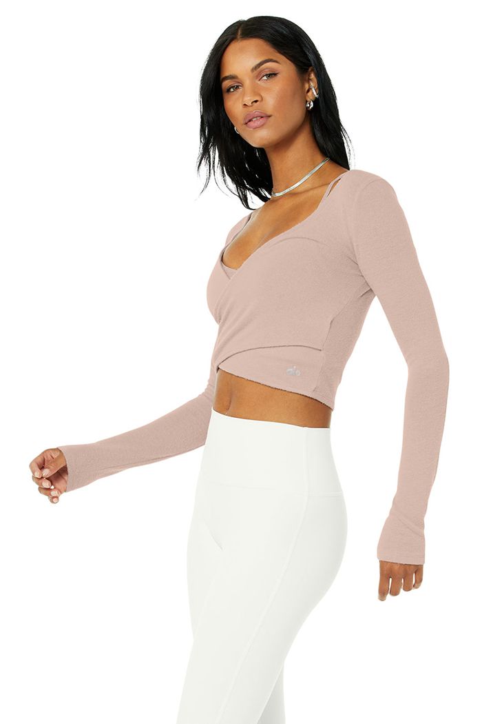 Alo Yoga Amelia Luxe Crop Long Sleeve Dam Rosa | 6547803-AF