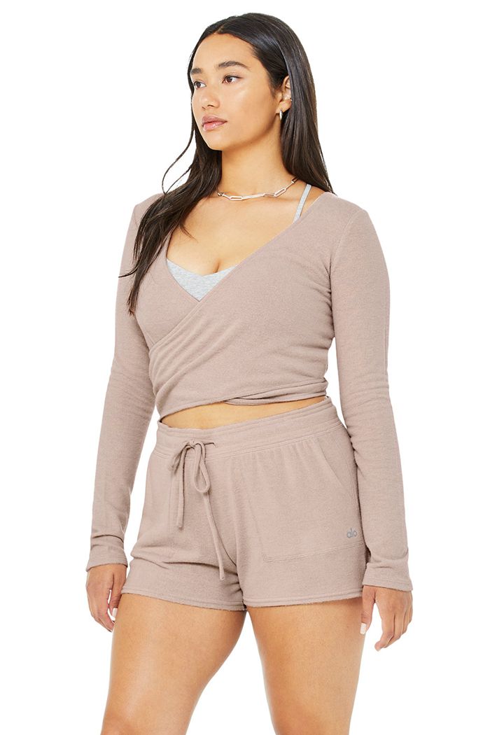 Alo Yoga Amelia Luxe Crop Long Sleeve Dam Rosa | 6547803-AF