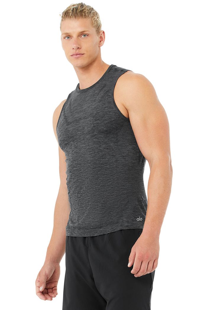 Alo Yoga Amplify Seamless Muscle Tank Tops Herr Svarta | 8130926-RL