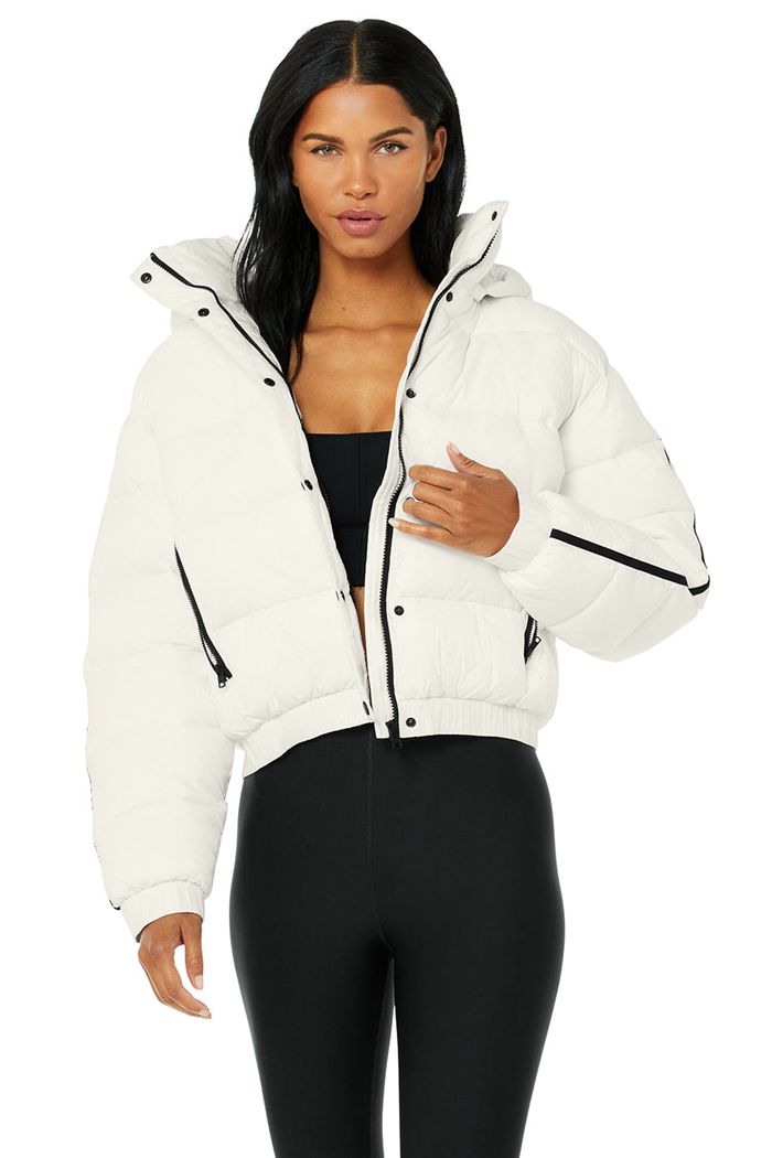 Alo Yoga Aspen Love Puffer Jacka Dam Vita | 5763041-RD