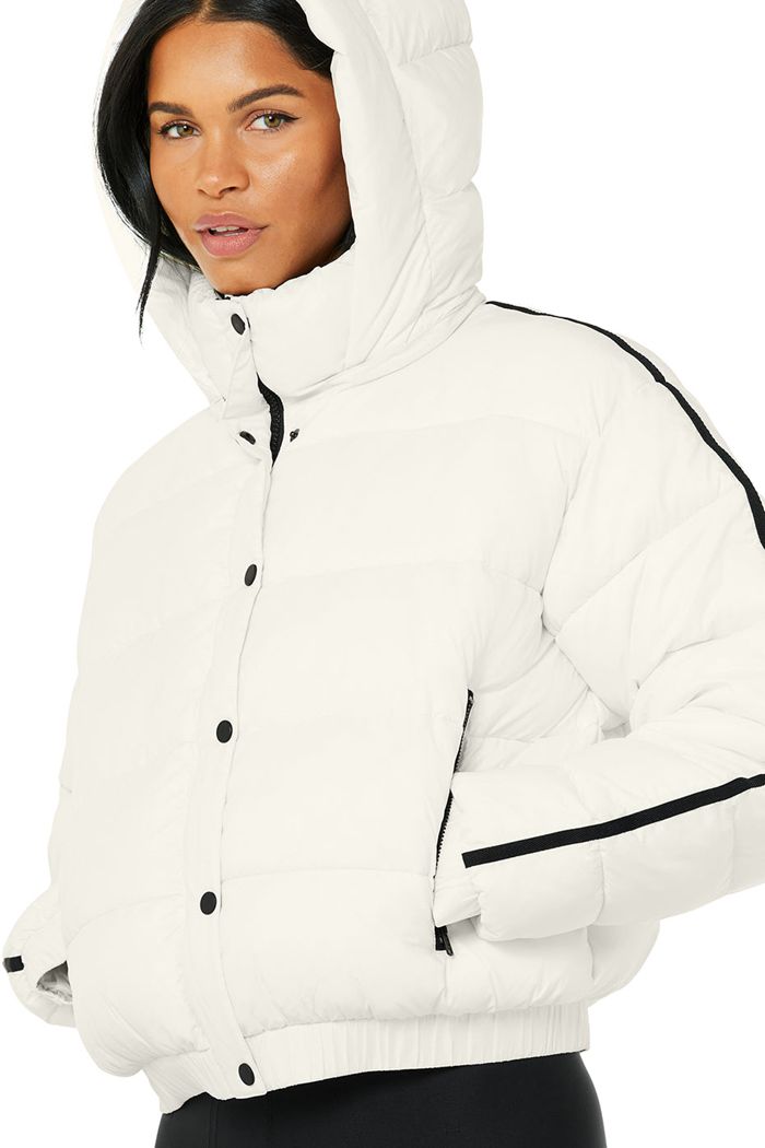 Alo Yoga Aspen Love Puffer Jacka Dam Vita | 5763041-RD