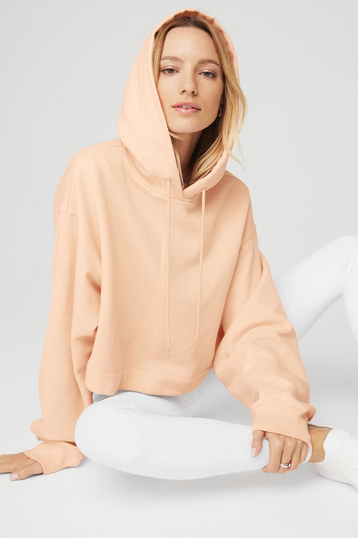 Alo Yoga Bae Hoodie Dam Beige | 7192450-UR