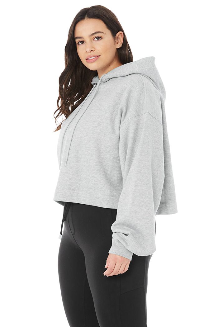 Alo Yoga Bae Hoodie Dam Grå | 6401892-YH