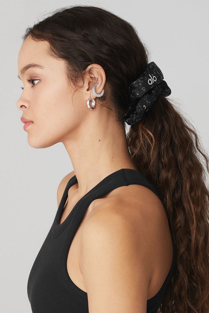 Alo Yoga Bandana Oversized Scrunchie Dam Svarta | 2831490-JZ