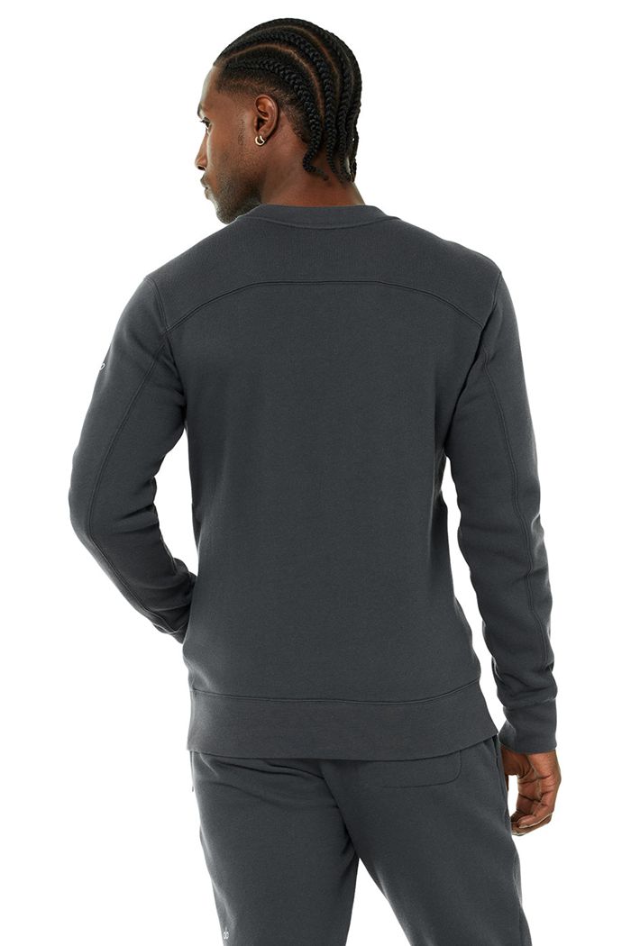 Alo Yoga Base Sweatshirt Long Sleeve Herr Mörkgrå | 7463258-KC