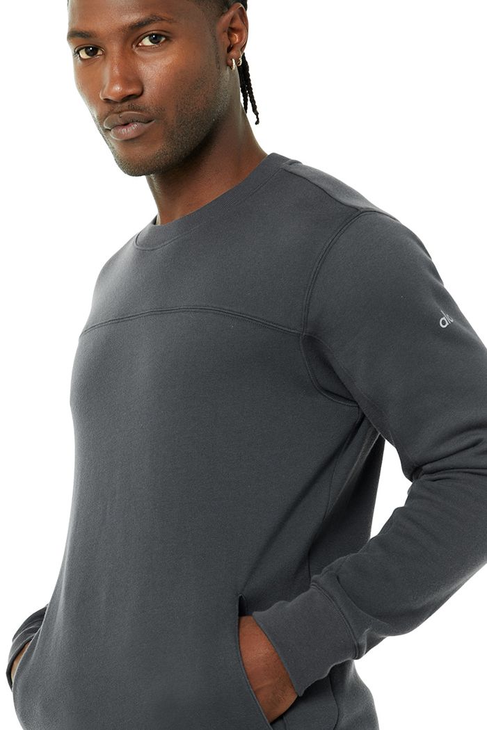 Alo Yoga Base Sweatshirt Long Sleeve Herr Mörkgrå | 7463258-KC