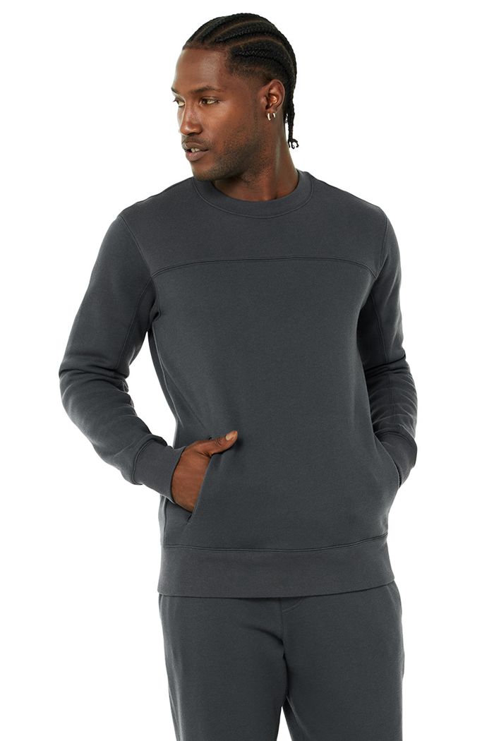 Alo Yoga Base Sweatshirt Long Sleeve Herr Mörkgrå | 7463258-KC