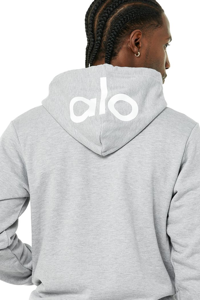 Alo Yoga Caliber Hoodie Herr Grå | 4536807-IH