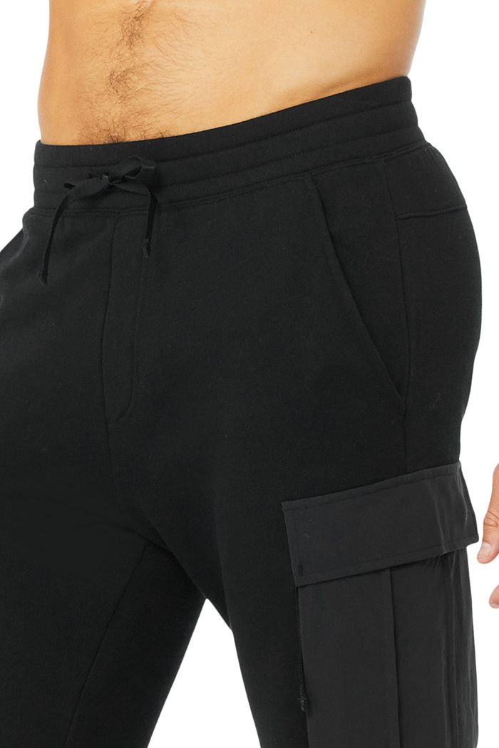 Alo Yoga Cargo Traverse Sweat Byxor Herr Svarta | 1054978-MF