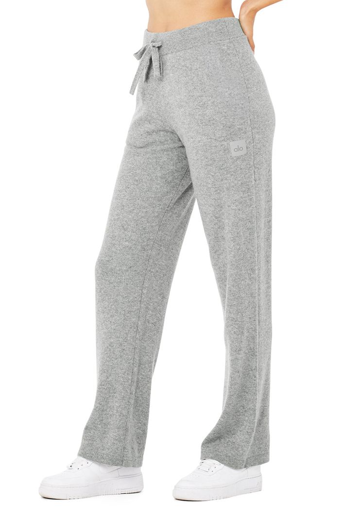 Alo Yoga Cashmere High-Midja Jet Set Breda Leg Byxor Dam Grå | 8014295-RF