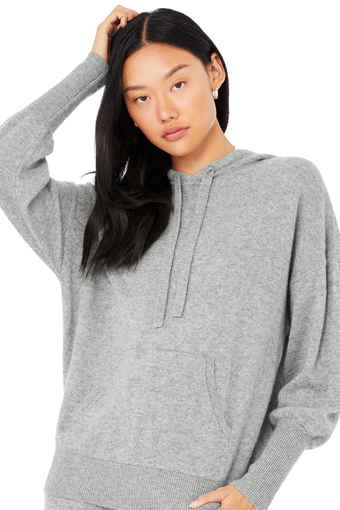 Alo Yoga Cashmere Jet Set Hoodie Dam Grå | 1920583-SI