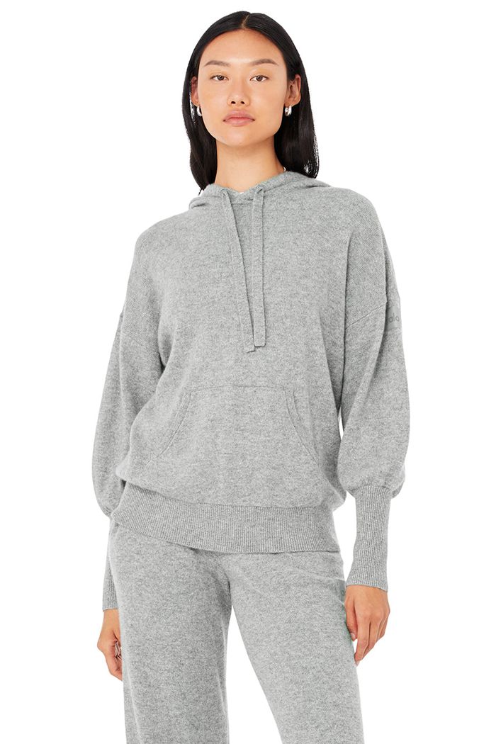 Alo Yoga Cashmere Jet Set Hoodie Dam Grå | 1920583-SI