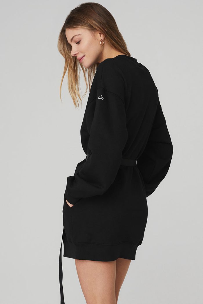 Alo Yoga Cityscape Sweatshirt Klänning Dam Svarta | 9736852-QT