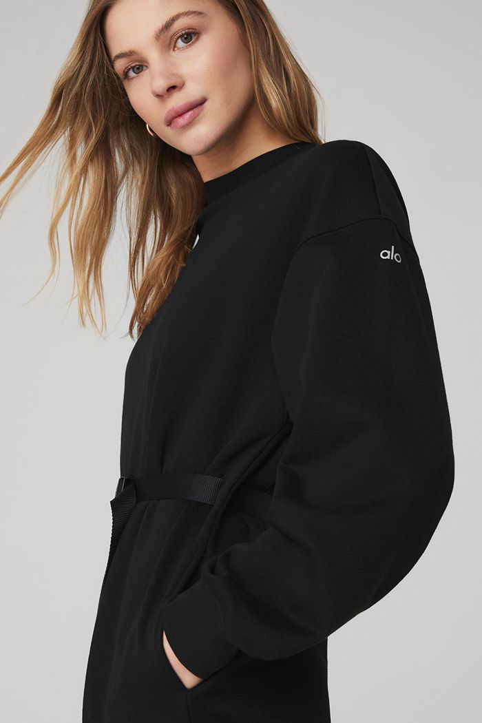 Alo Yoga Cityscape Sweatshirt Klänning Dam Svarta | 9736852-QT