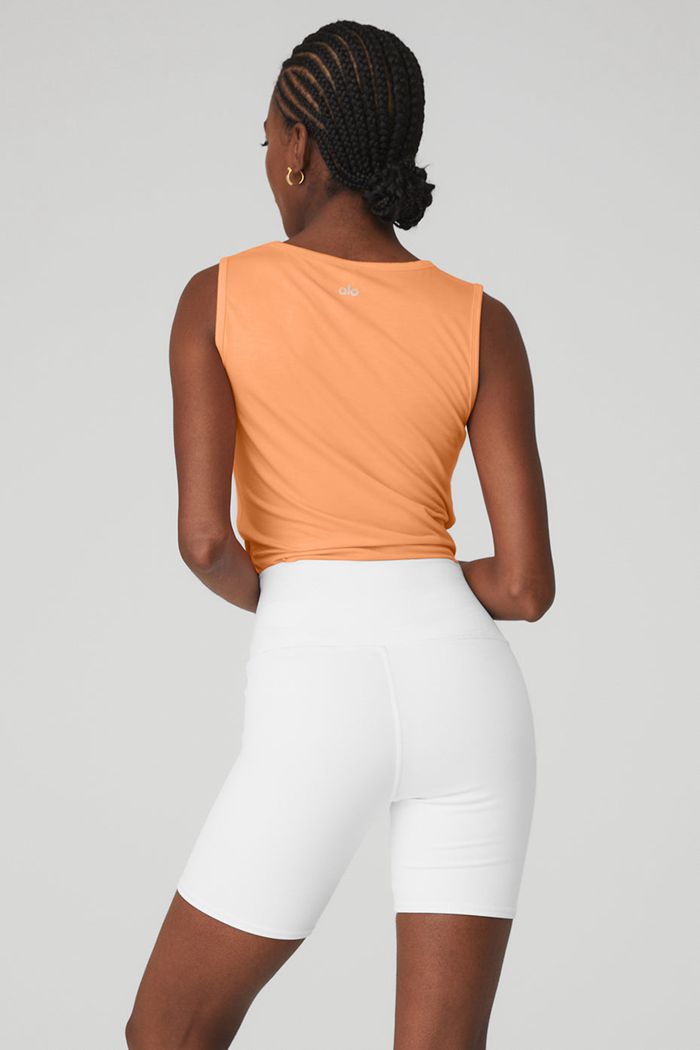 Alo Yoga Cover Tank Tops Dam Orange | 1586407-GD