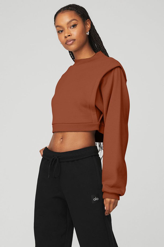 Alo Yoga Cropped Fresh Jacka Dam Röda | 0489531-YJ