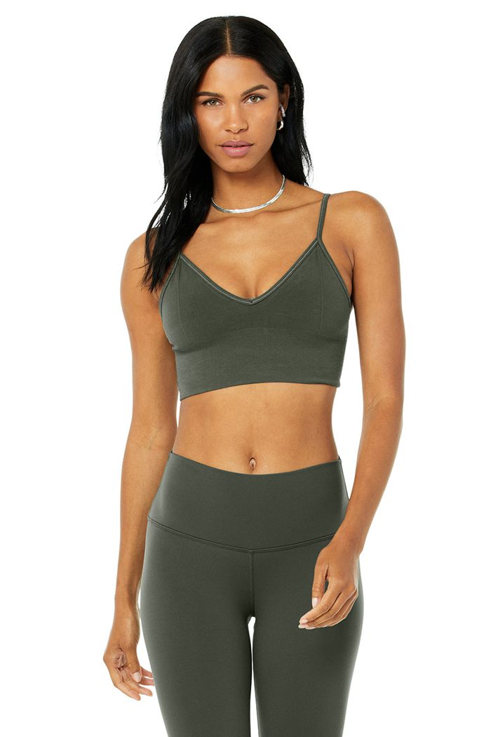 Alo Yoga Delight Bralette BH Dam Mörkgröna | 1305278-FW