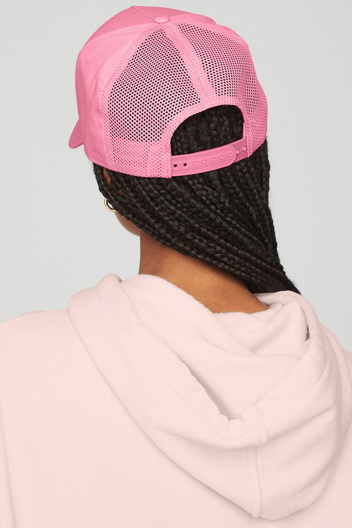 Alo Yoga District Trucker Hatt Dam Rosa | 3925680-QP