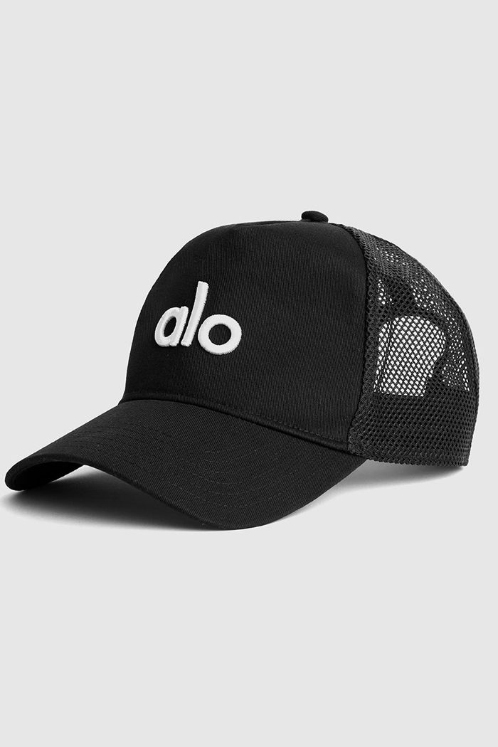 Alo Yoga District Trucker Hatt Dam Svarta Vita | 2149635-OW