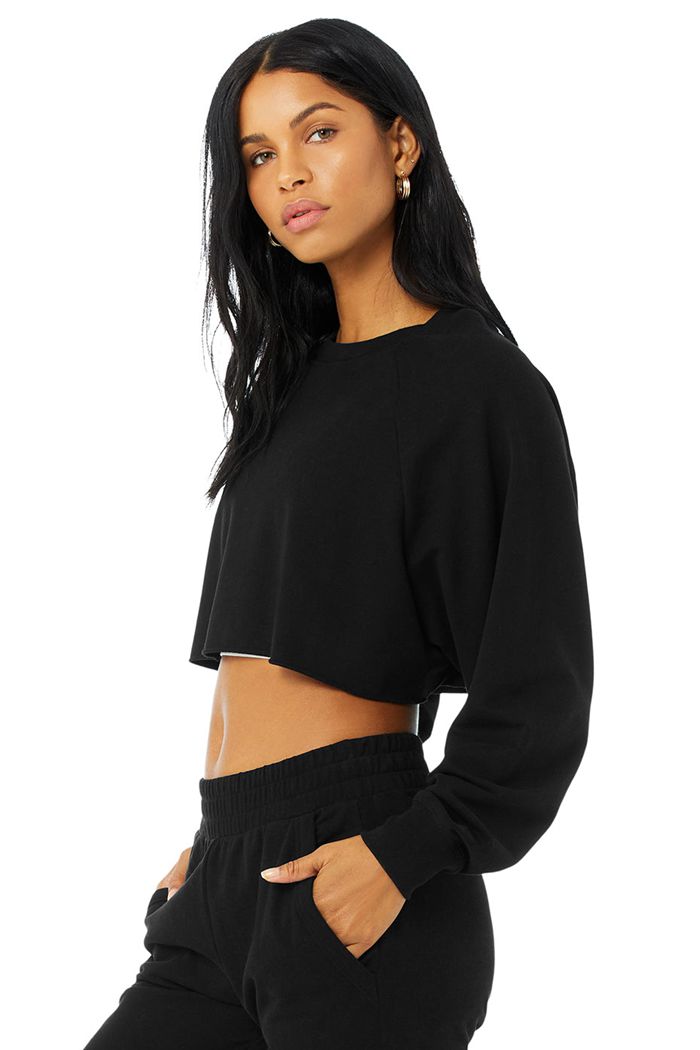 Alo Yoga Double Take Sweatshirt Dam Svarta | 1345276-VW